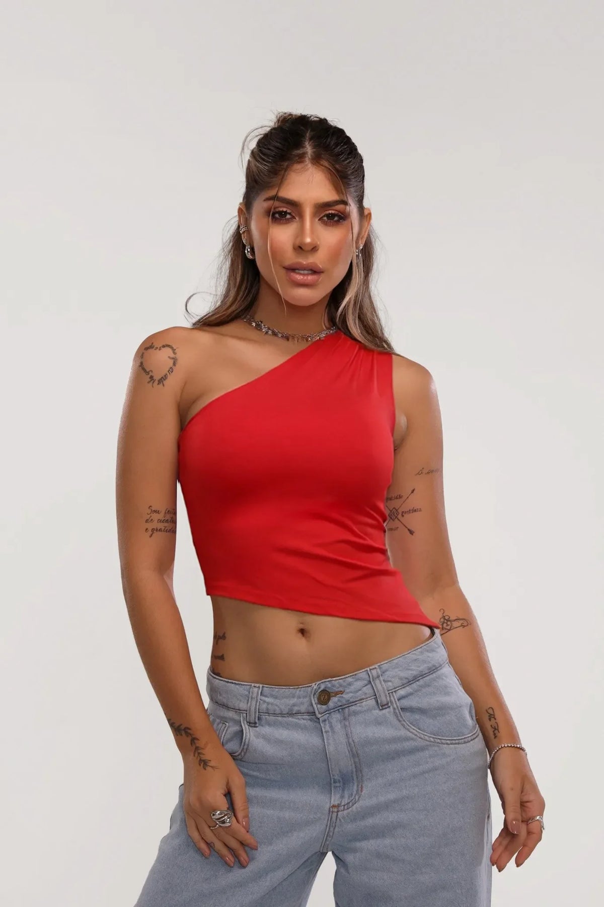 Cropped Adriana Poliamida Vermelho