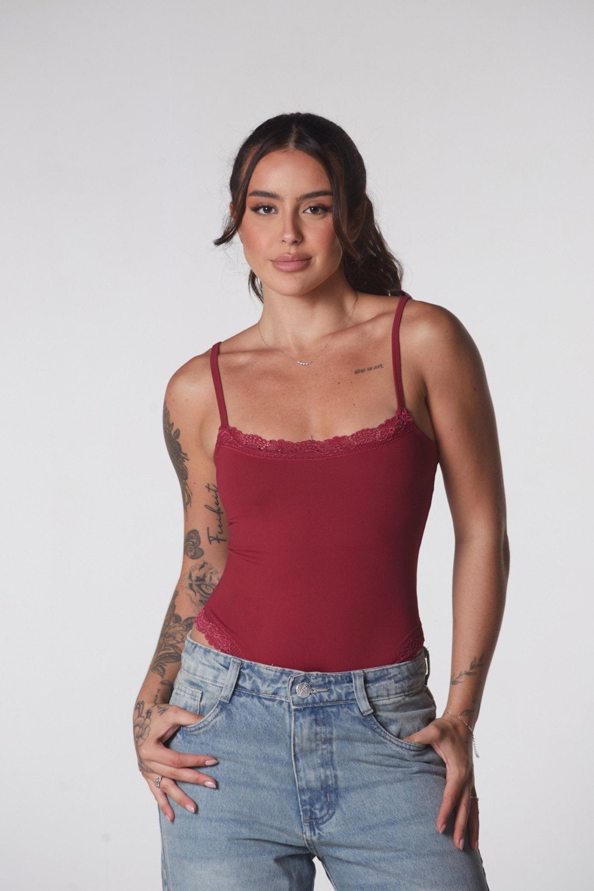 Body Nataly Poliamida Vinho