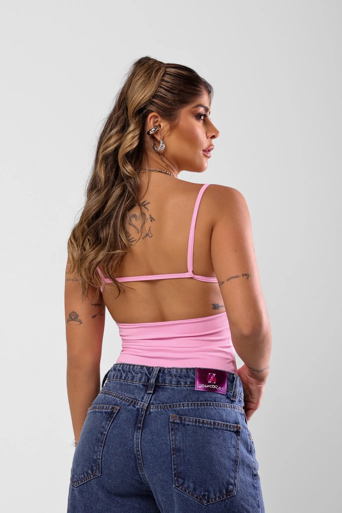 Blusa Loren Poliamida Rosa Bebe
