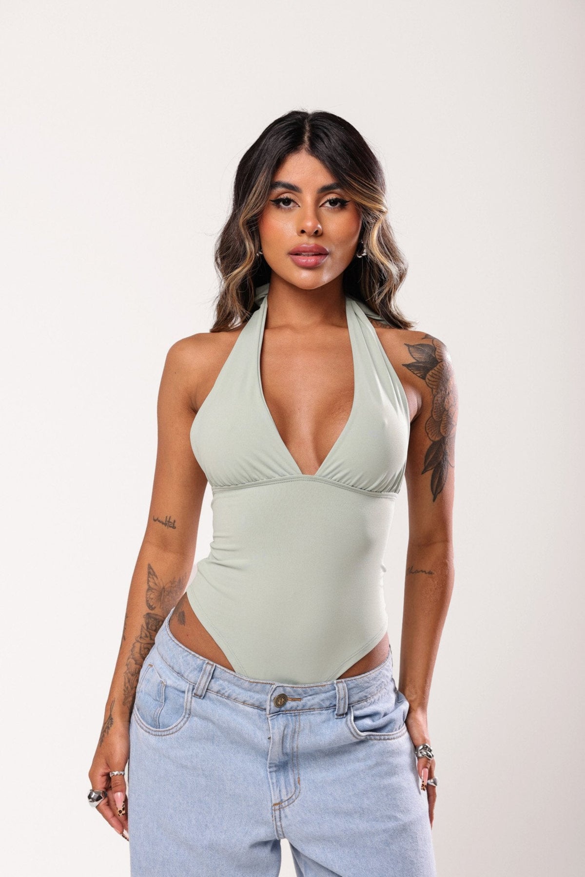 Body Luciana Poliamida Verde Menta 3
