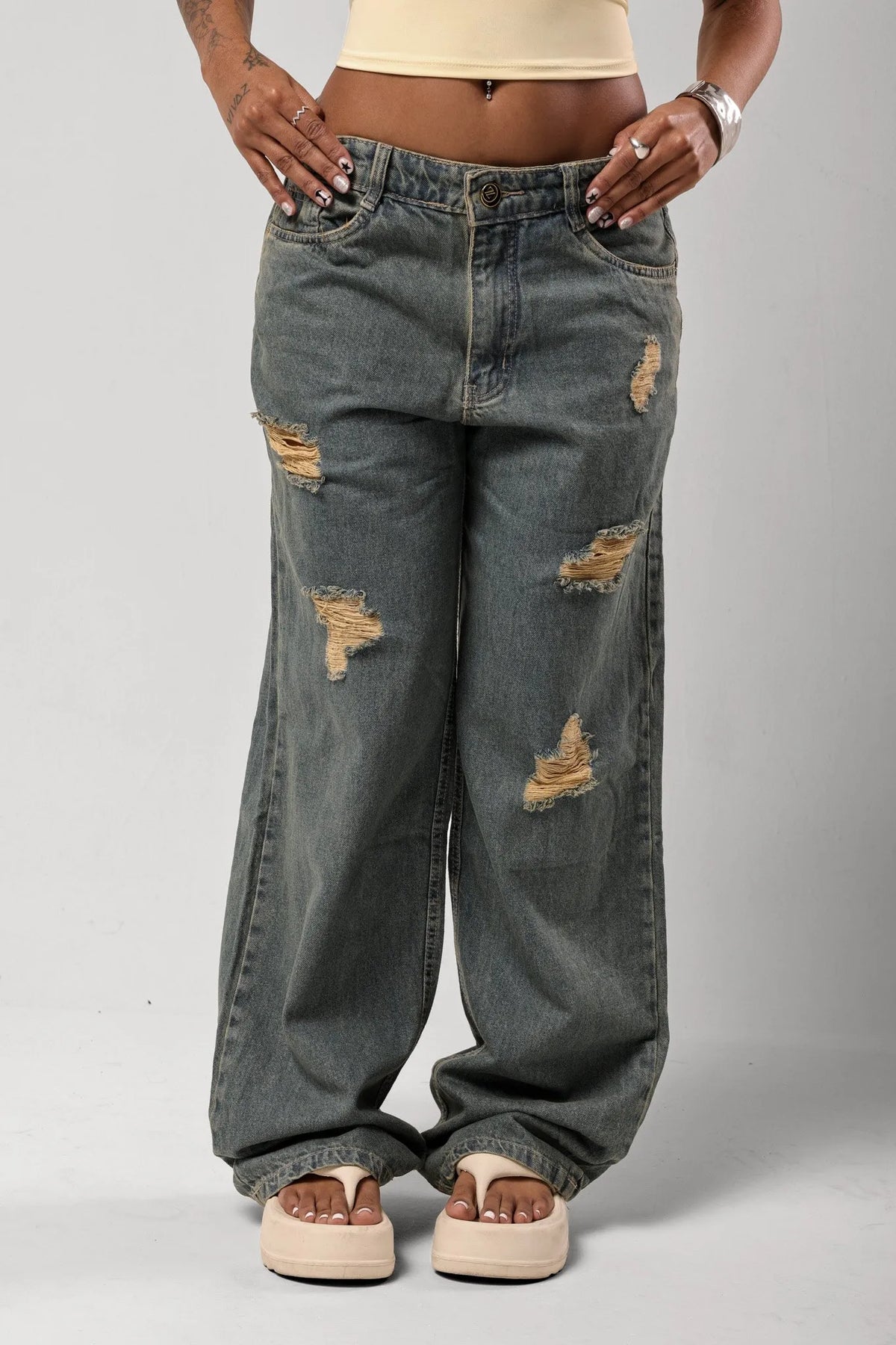 Calca Jeans Jenny Destroyed Jeans