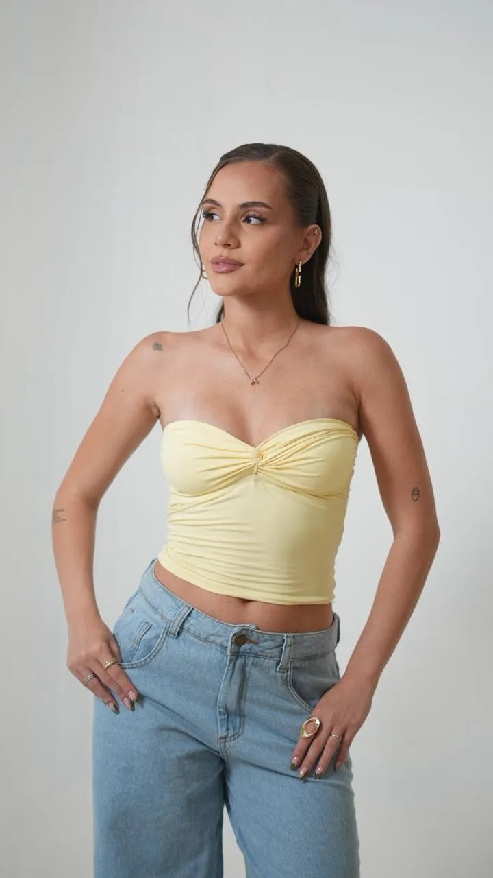 Top Stacy Poliamida Amarelo Bebe