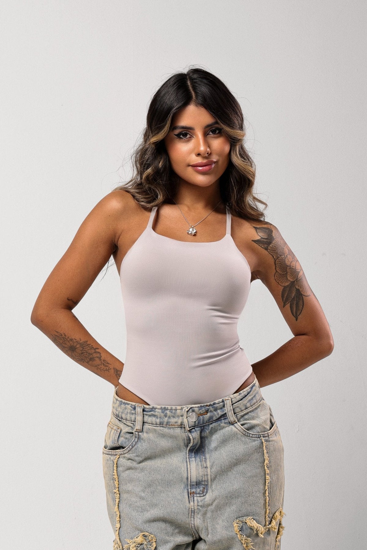Body Aldry Poliamida Cinza