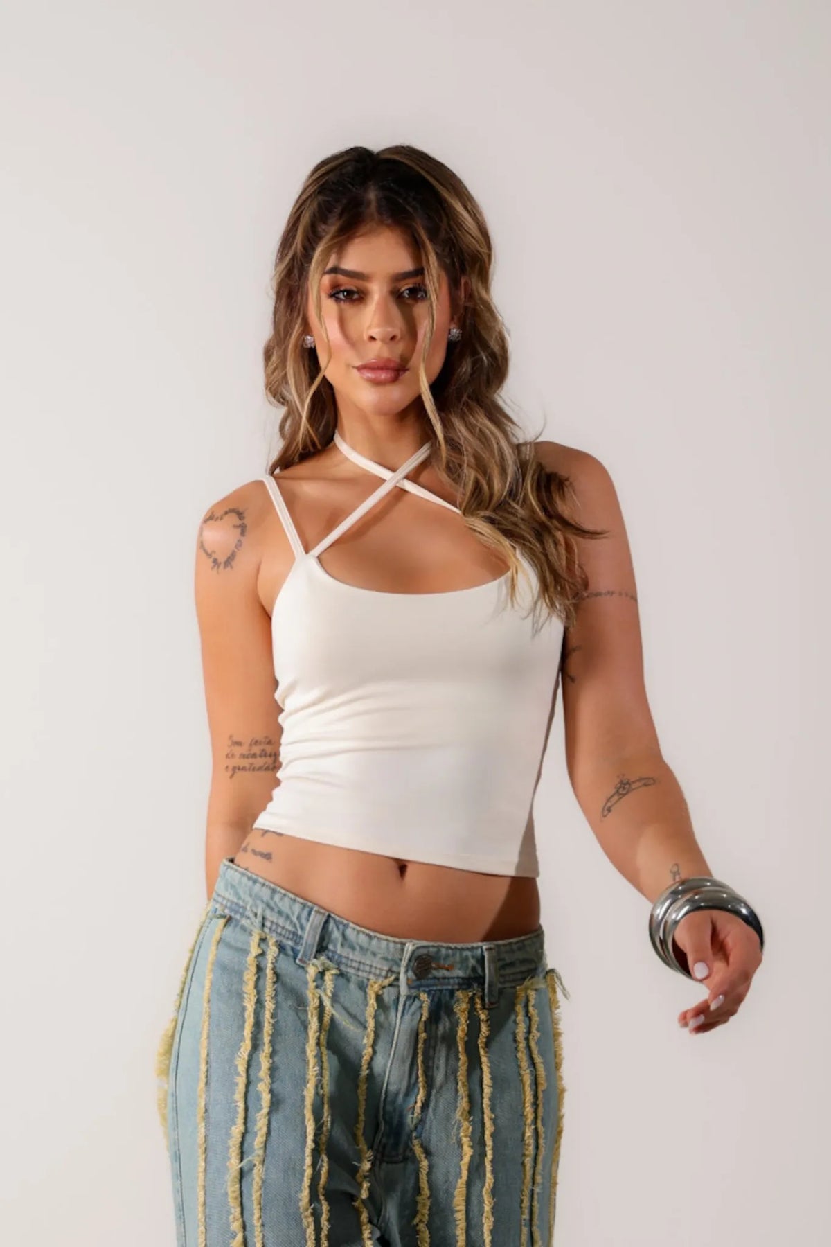 Cropped Zaya Poliamida Off White