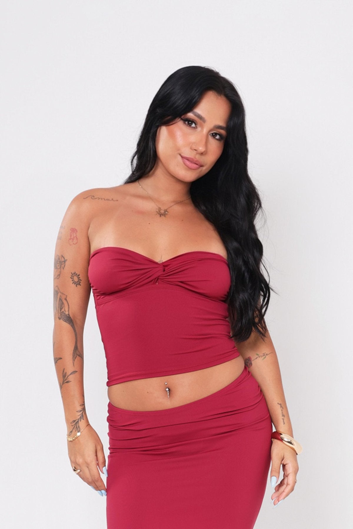 Top Stacy Poliamida Vinho