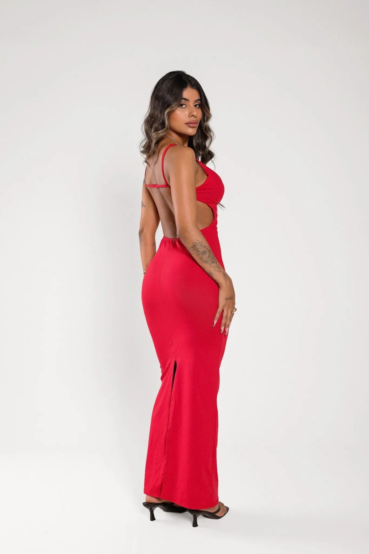 Vestido Longo Denver Poliamida Vermelho