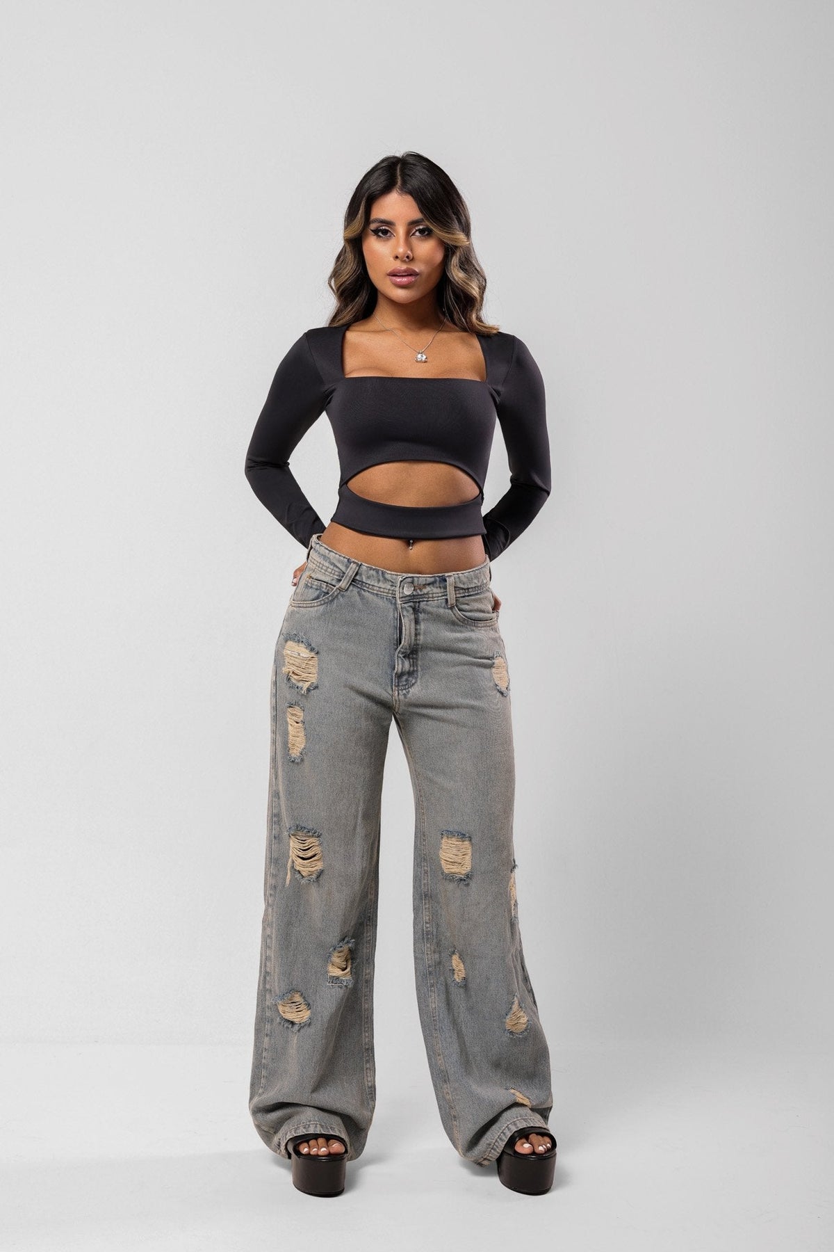 Calca Jeans Milly Destroyed Jeans