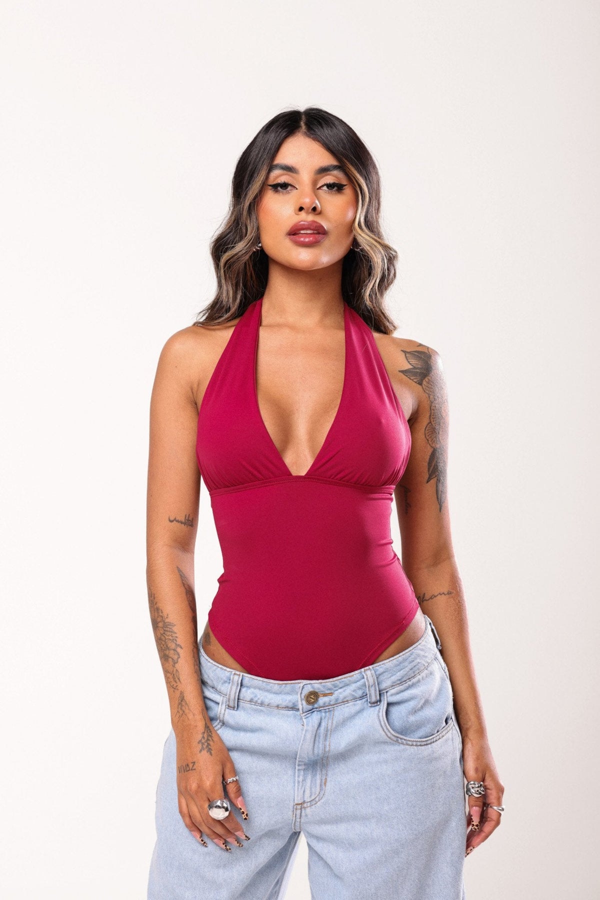 Body Luciana Poliamida Vinho
