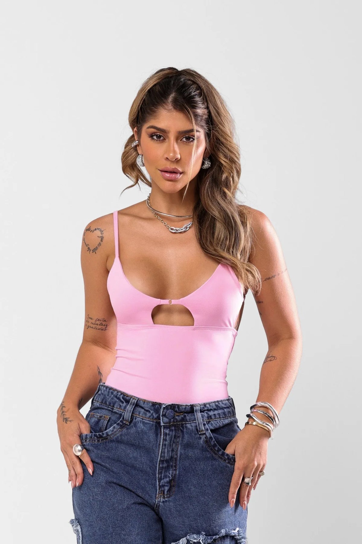 Blusa Loren Poliamida Rosa Bebe