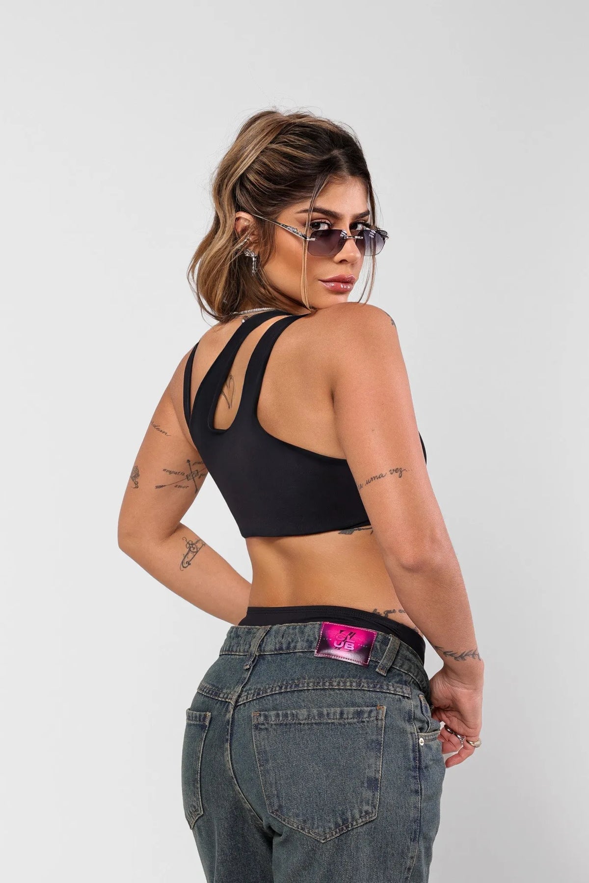 Body Euphoria Recortes Poliamida C Tule Preto