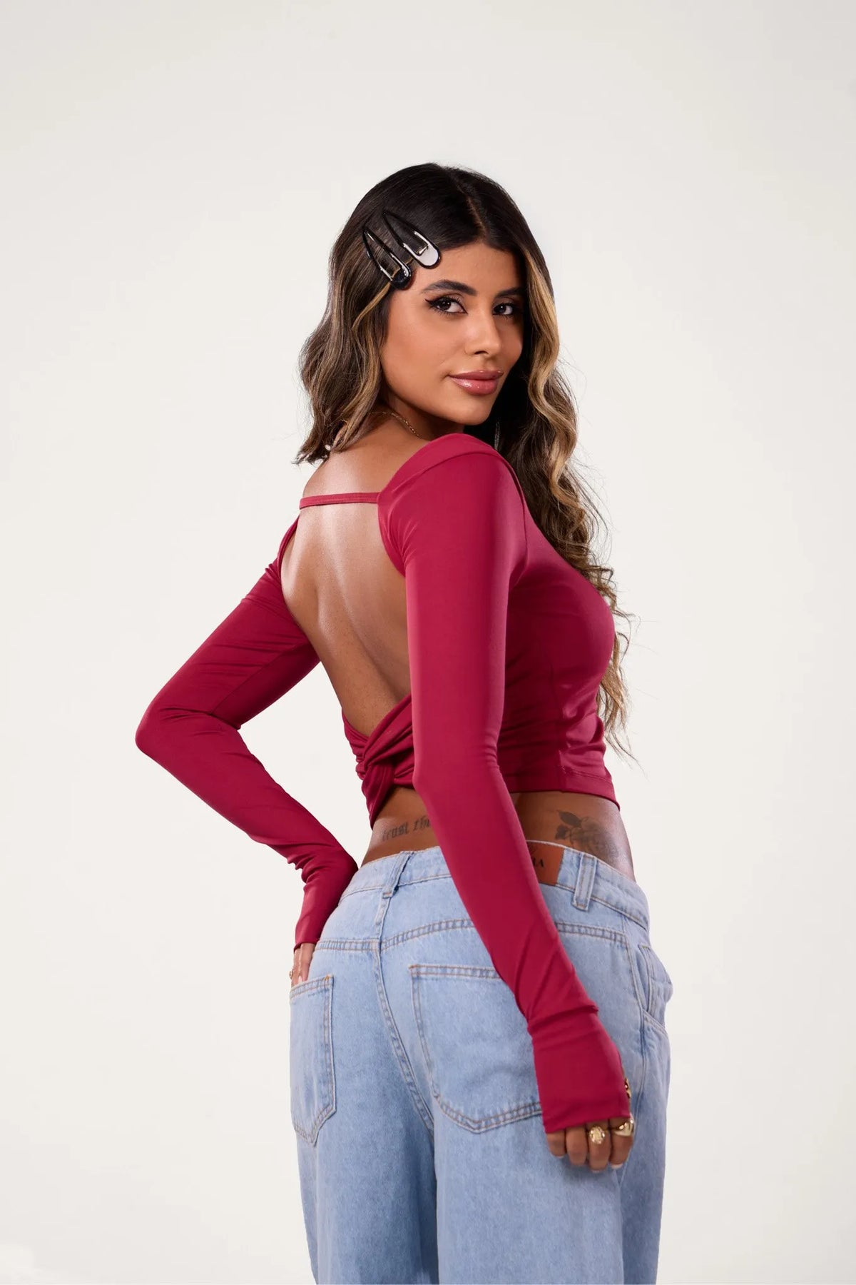 Blusa Melly Poliamida Vinho