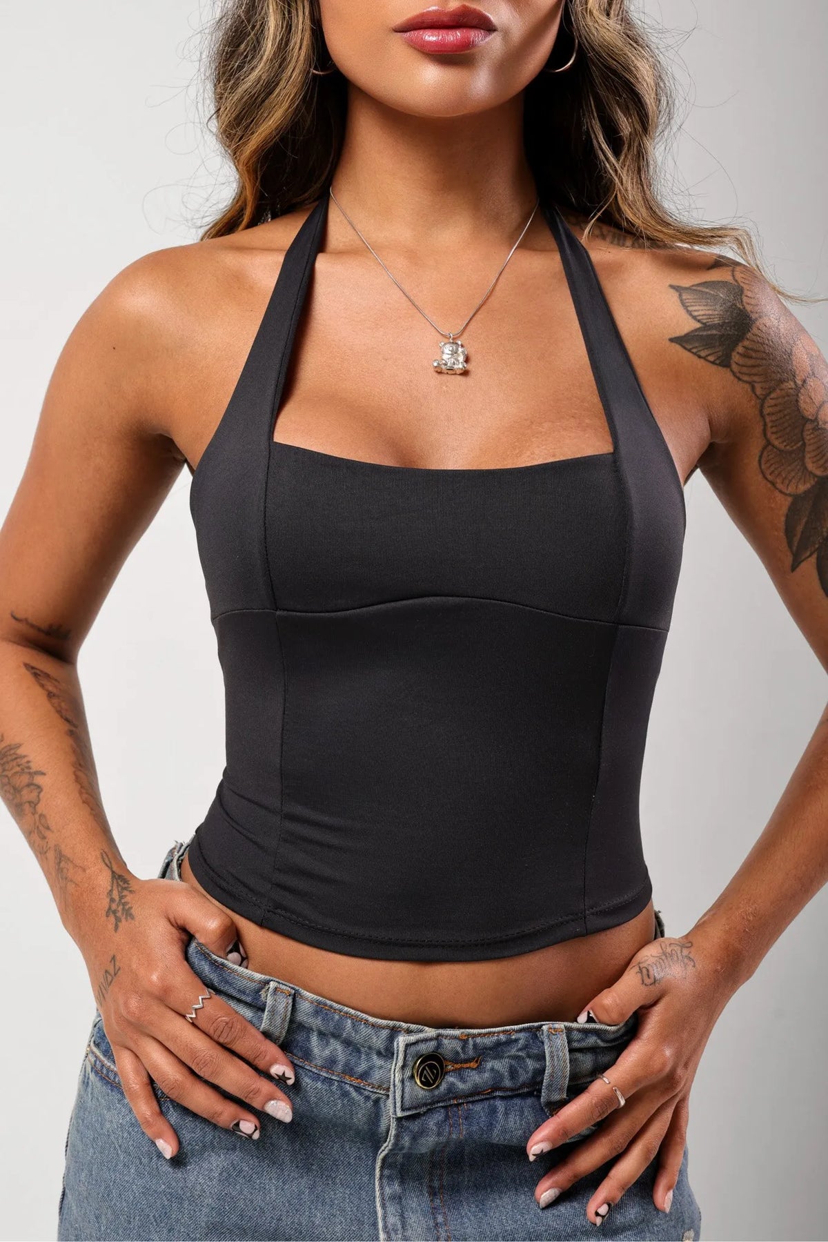 Cropped Alena Poliamida Preto