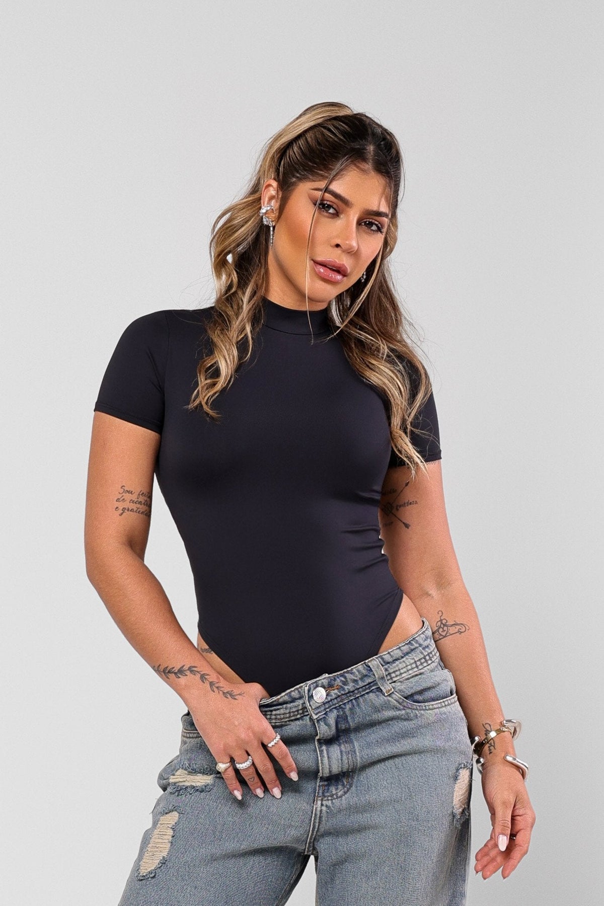 Body Ashley Poliamida Preto