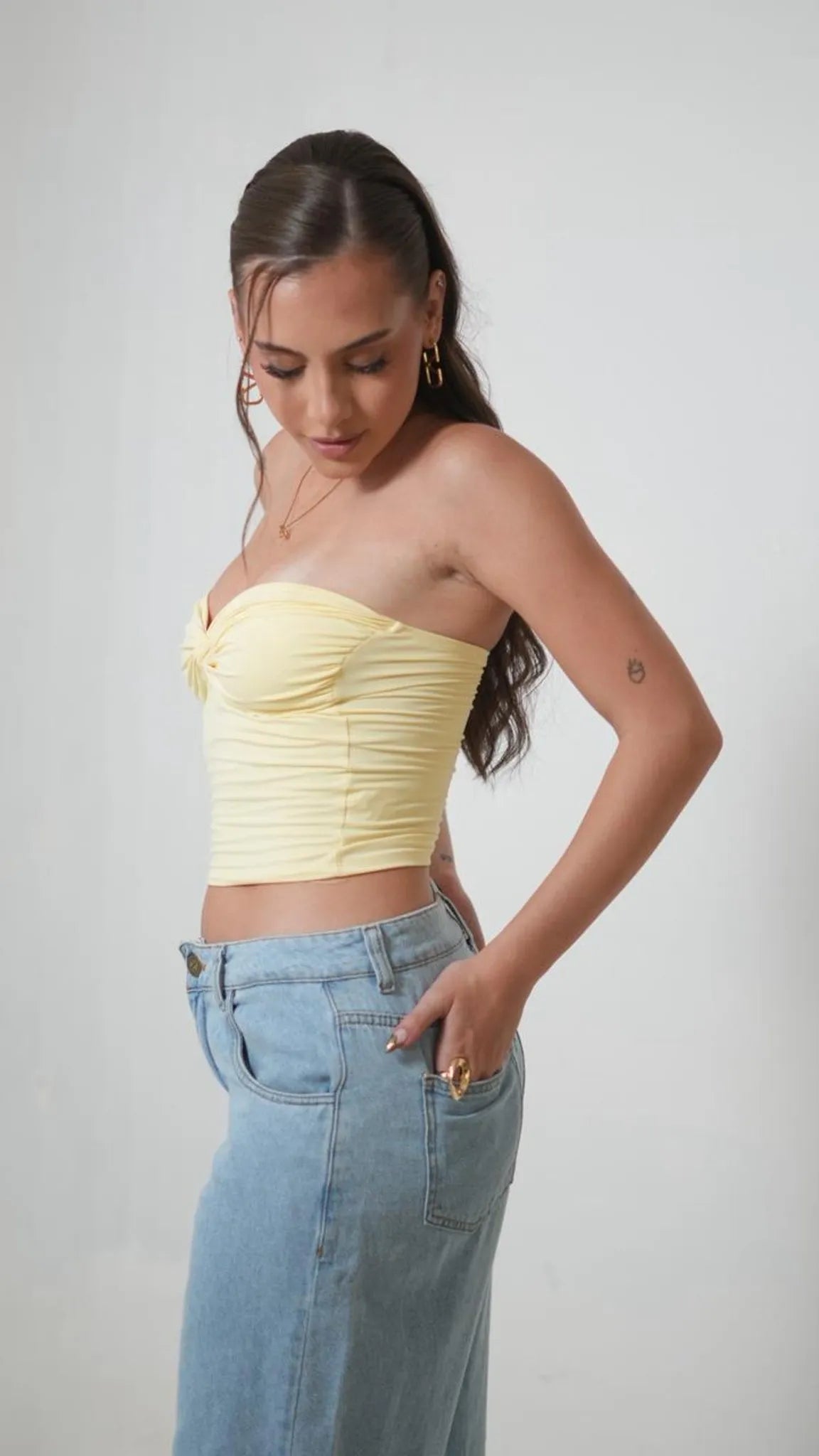 Top Stacy Poliamida Amarelo Bebe