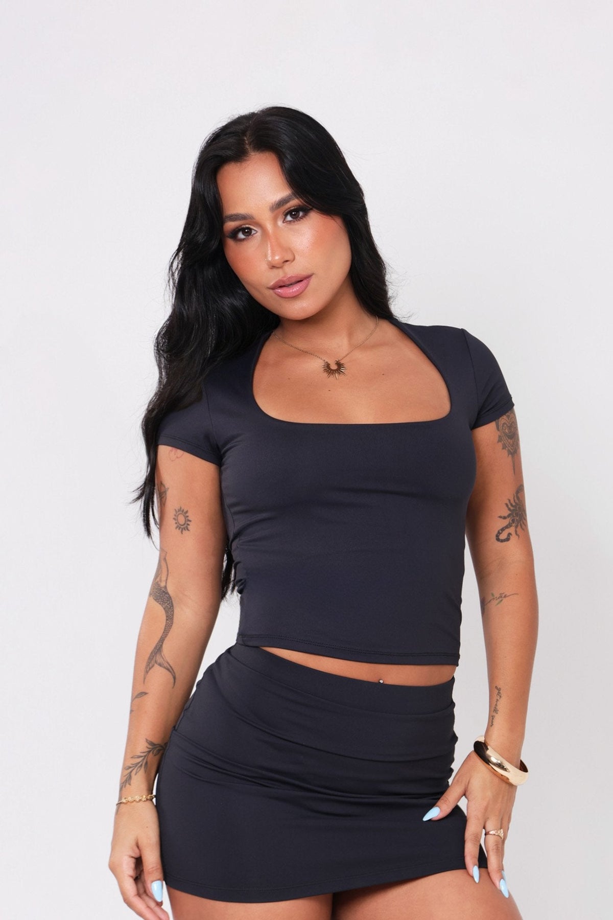 Cropped Julie Poliamida Preto