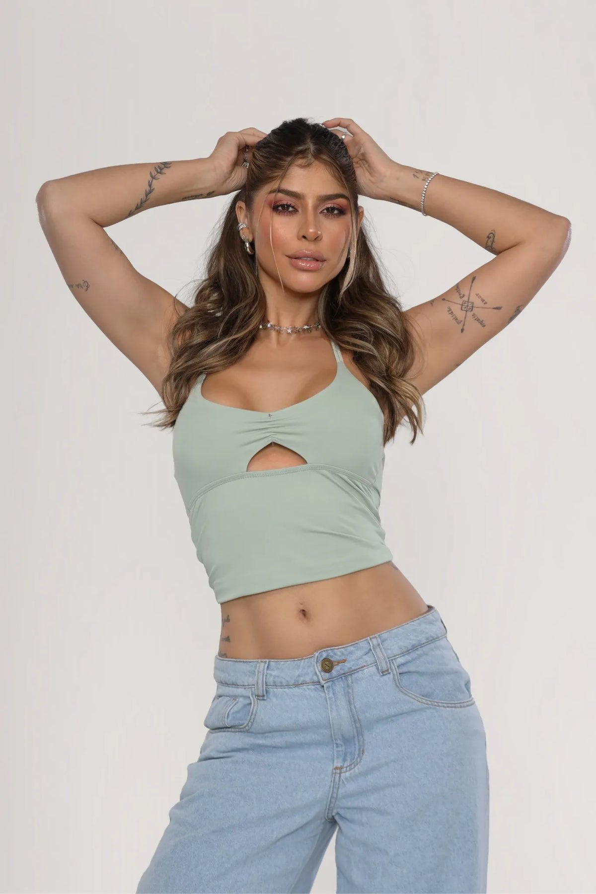 Cropped Jennifer Poliamida Verde Menta 3