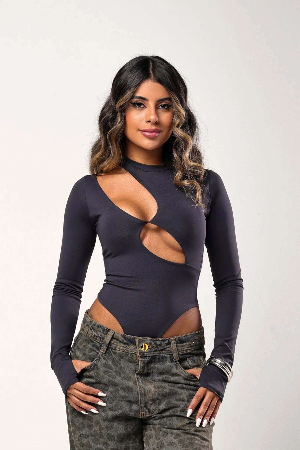 Body Kika Poliamida Preto