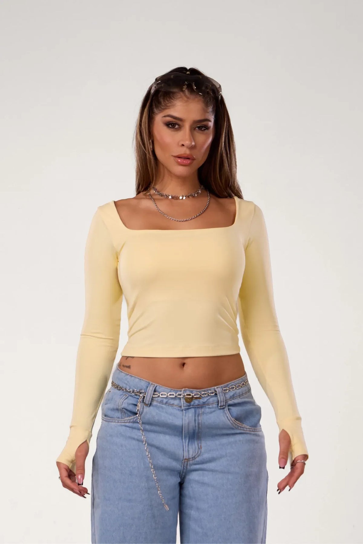 Blusa Melly Poliamida Amarelo Bebe