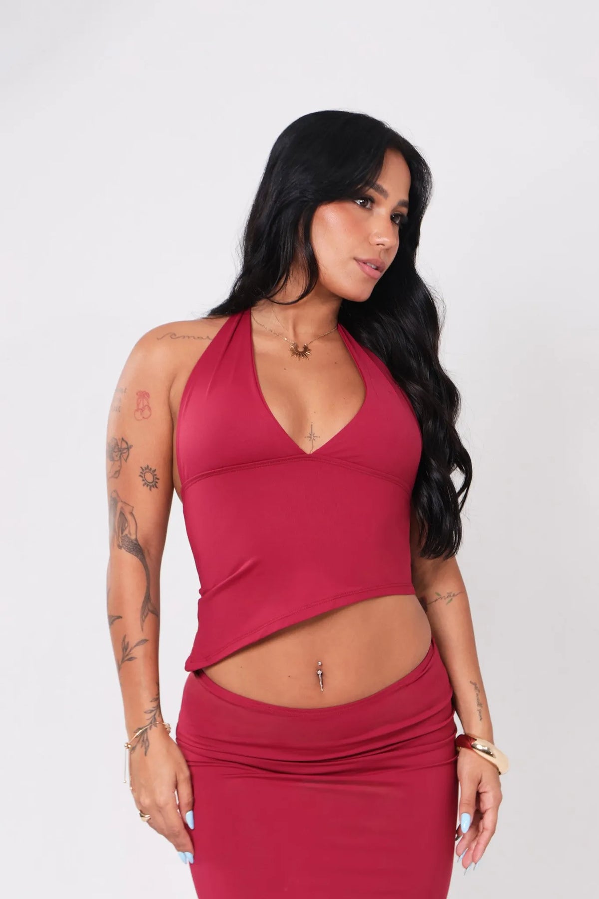 Cropped Cris Poliamida Vinho