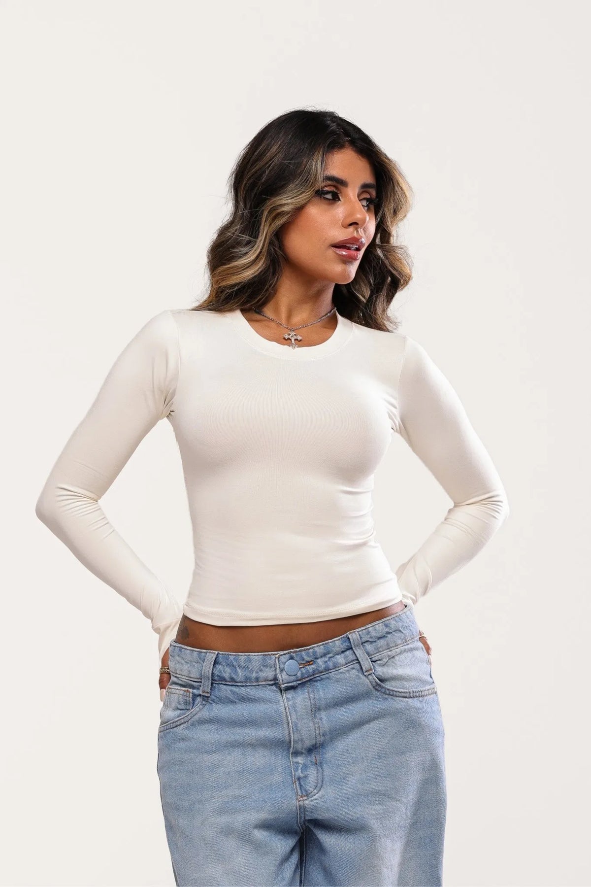 Blusa Bel Poliamida Off White