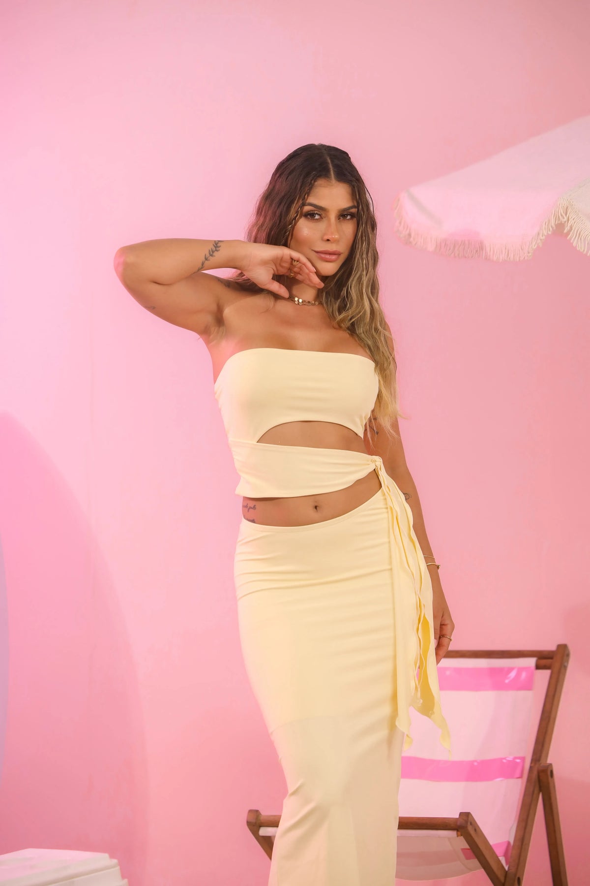 Cropped Natasha Poliamida Amarelo Bebe